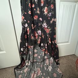 Black Floral Skirt