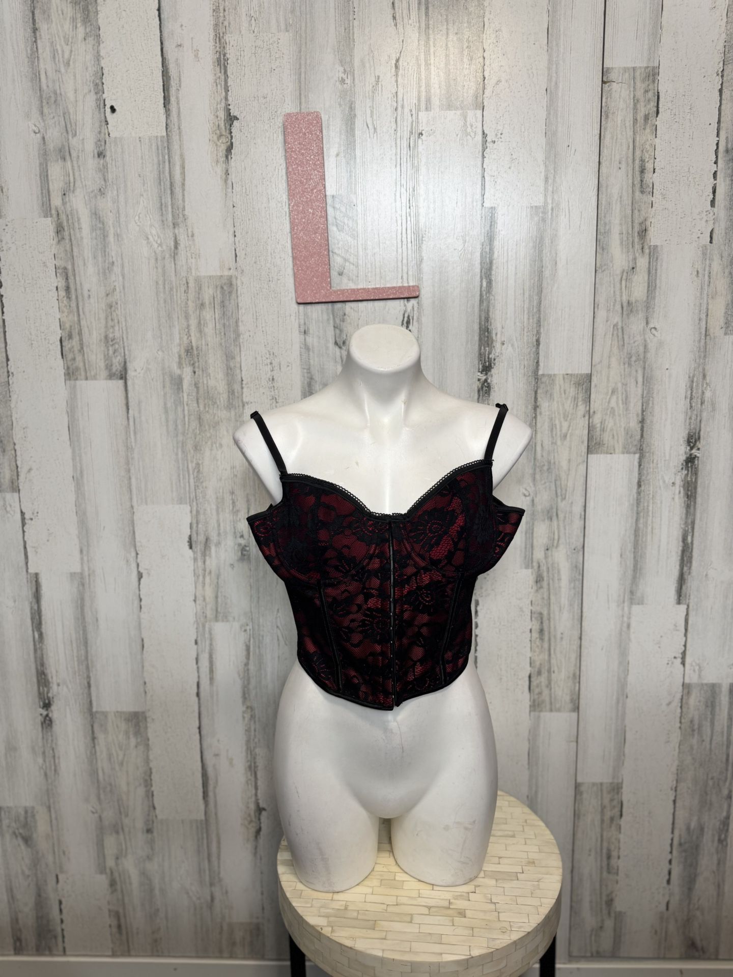 Red and black corset size large