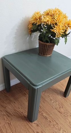 Sage Green Rounded Corner Sofa Couch Side End Table Nightstand Polyurethane Night Stand