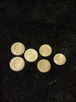 Vintage Coins Switzerland Hevetica Rappen 