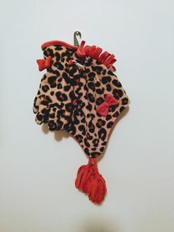 Brand NEW Girls Toddler Leopard Print Fleece Winter Hat & Gloves Set