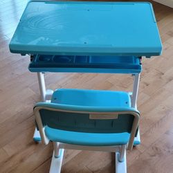Kids Writing Desk And Chair - Height Adjustable Like New