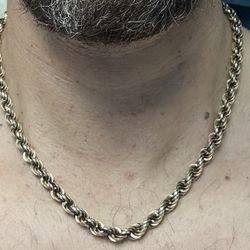 14k Gold Rope Chain From Italy 