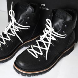 NEW PS Paul Smith Ash Men’s Black Leather Hiking Boots Size UK 10 / EU 44 / US 11