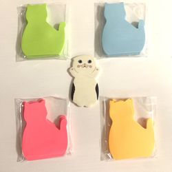 5 CAT SHAPED POST IT NOTE PADS / BRAND NEW