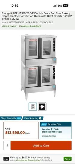 Full size double deck electric convection oven (Blodget)