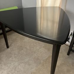 Dining Table And 2 Leather Benches