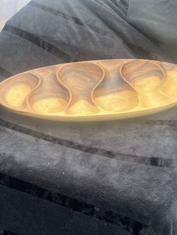 Crate And Barrel Wooden  Acaia Serving Bowl 