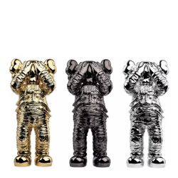 KAWS Holiday Space Figure Gold Black Silver Set of 3 Limited Vinyl Toy Model  Collectibles Street Fine Art Print Paint
