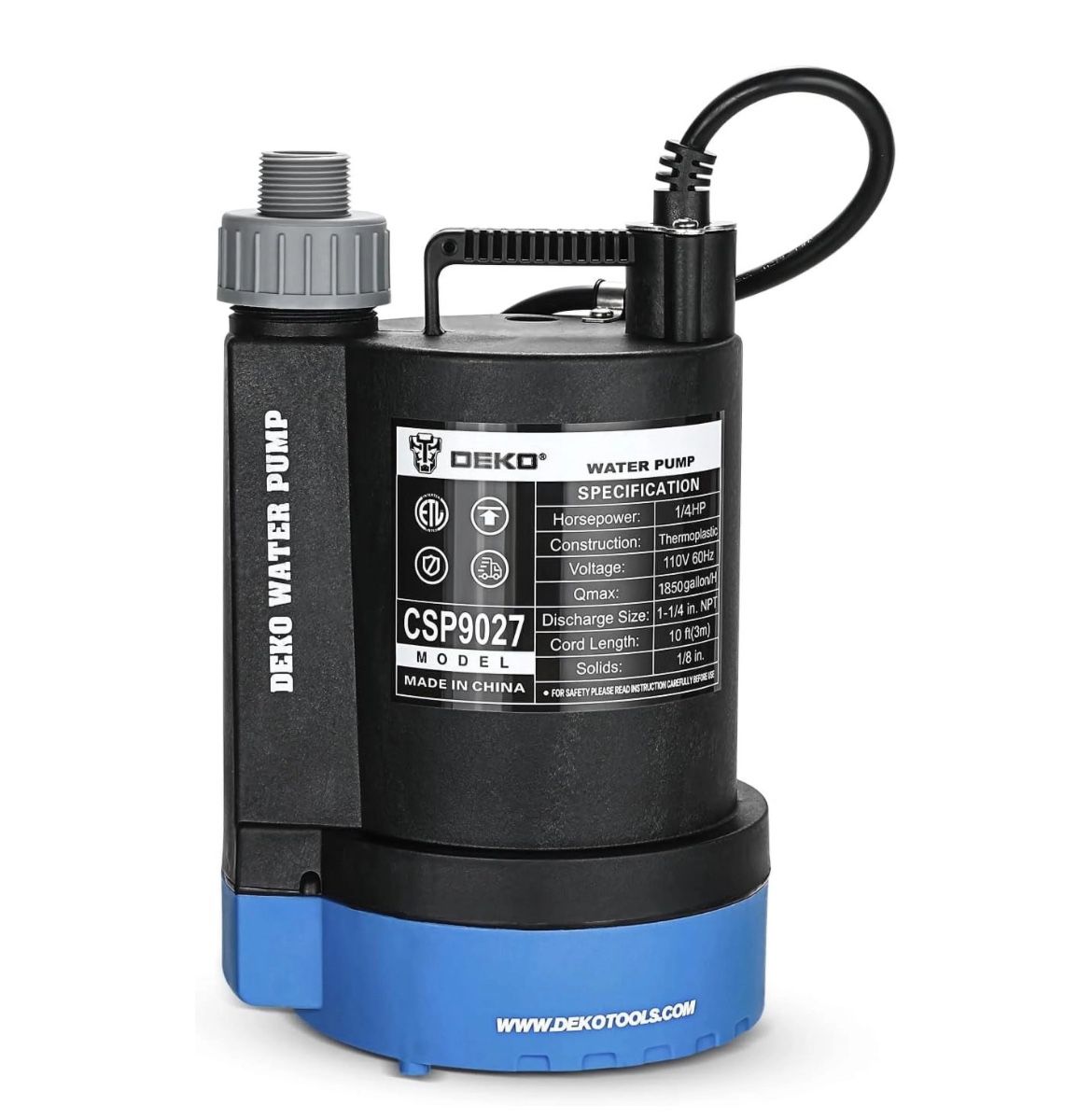 Decko Submersible Water Pump (New) for Swimming Pool And Garden Pond Drainage