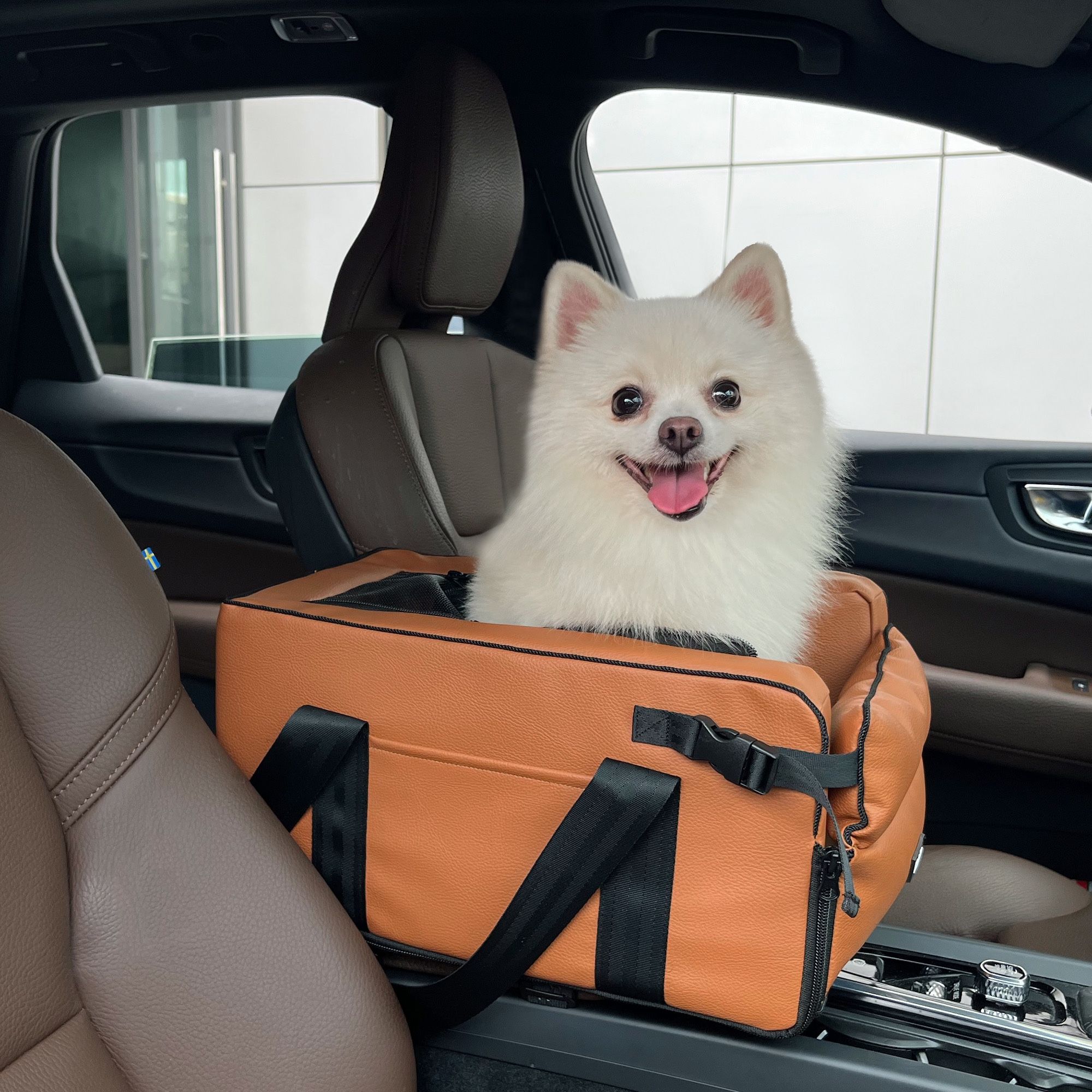 Leather Dog Console Car Seat