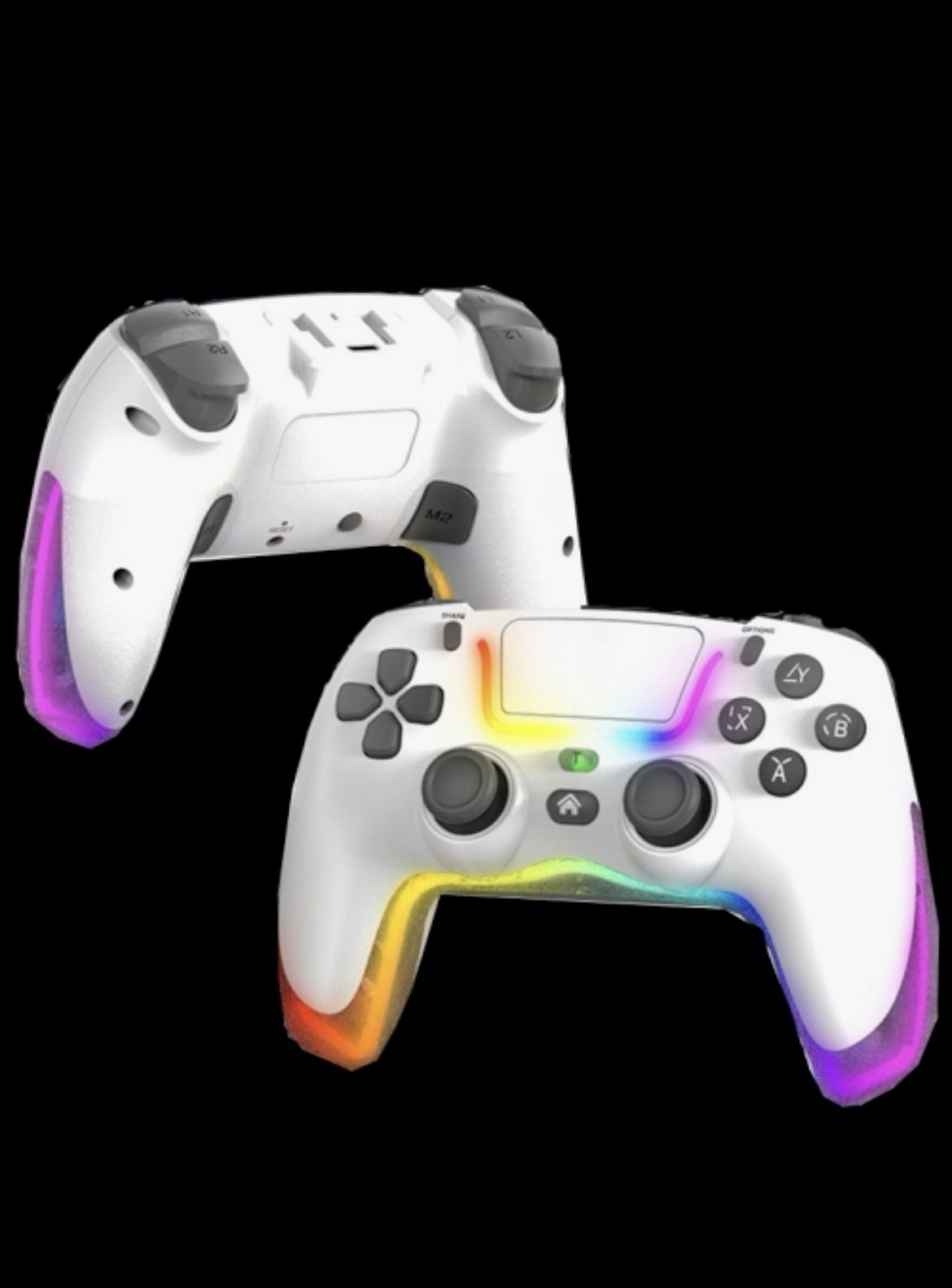 PS4 Dazzle Color Light Wireless Bluetooth Grip(White)