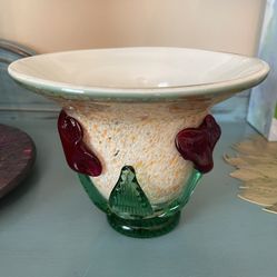 Handcrafted Mid Century Style Vintage Italian Murano Art Glass Vase  