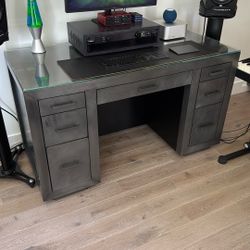 Restoration Hardware La Salle Metal-Wrapped Desk