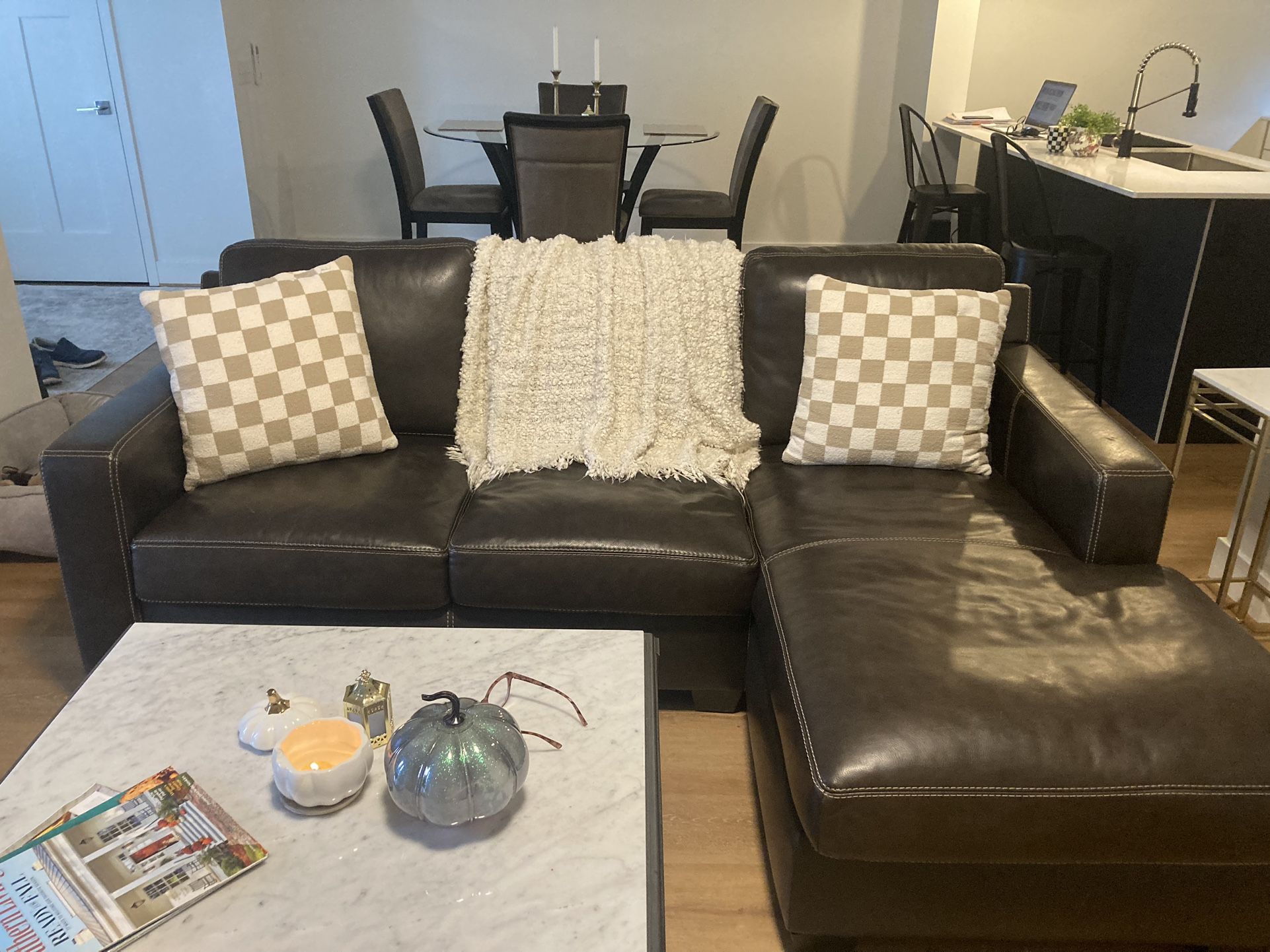 Genuine Leather Sectional Sofa