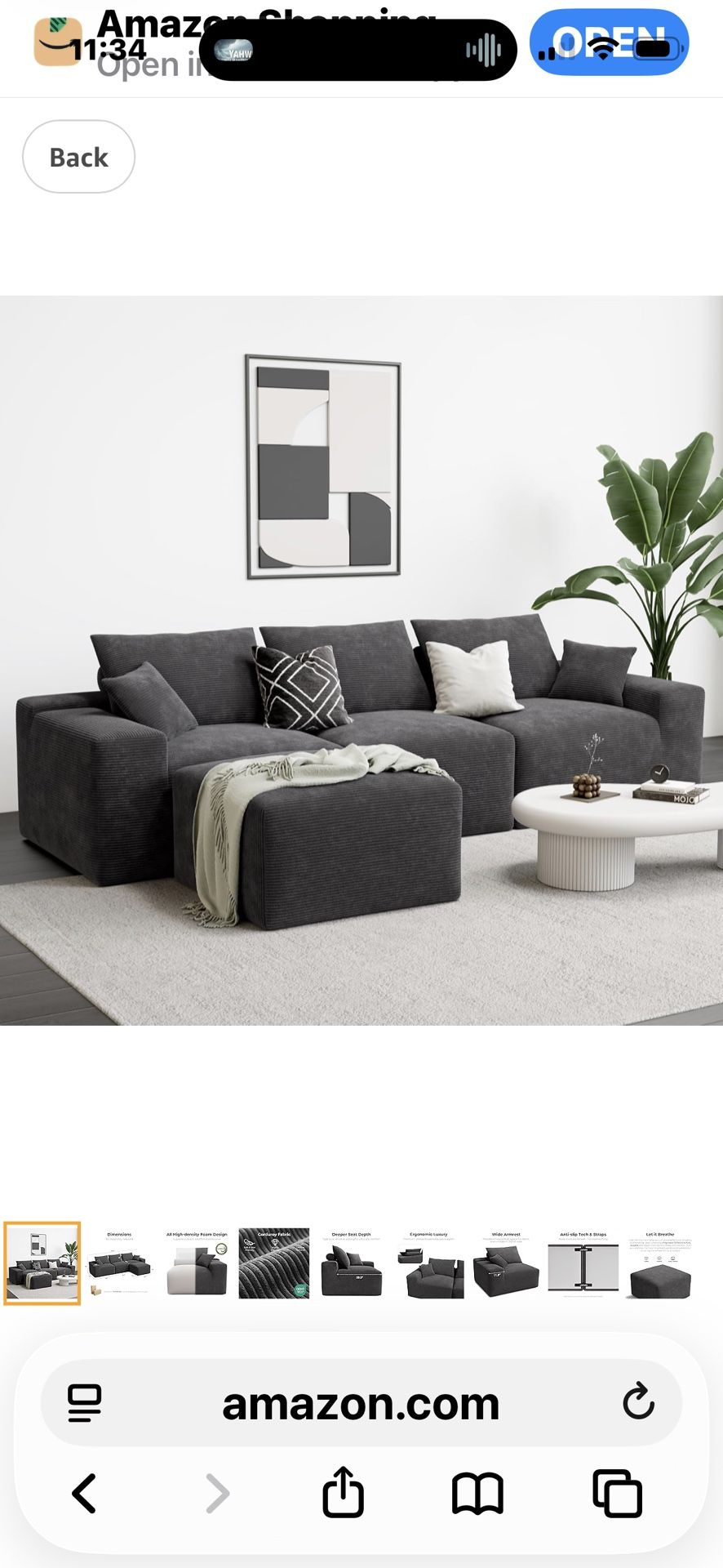 Likimio Boneless Sectional Couch 