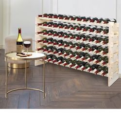 Home Pub Solid Wood Wine Rack - Freestanding Storage Display for Wine Lovers Four Different Sizes Suitable for Different Storing Amount (72 Bottles, 6
