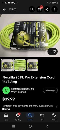 flexzilla pro extension cord 25 ft