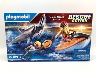 Playmobil 70489 Shark Attack Rescue Jetski Toy Set
