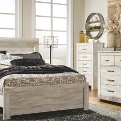 Bellaby Whitewash 5Pc.-Dresser Mirror Queen Panel Bed