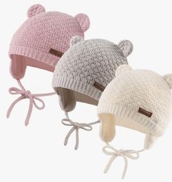 Jangannsa Cute Knit Baby Beanie with Warm Earflap