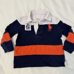 Ralph Lauren Baby Boy Long Sleeve Rugby Shirt 18 Months