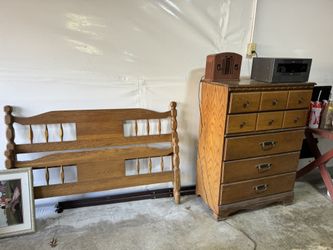 3 Sets - Full Size Head/Foot Board And Dresser 40 / Full Maple Set 5 Pieces/ Antique Dark Wood 3 Pieces