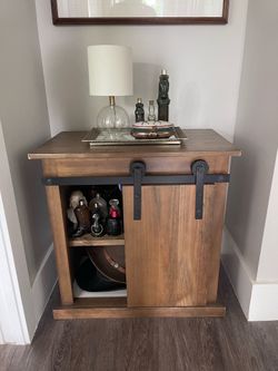 Wooden Rustic Bar Cabinet