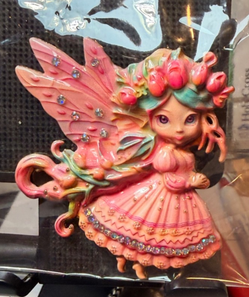 Whimsical RHINESTONE Enameled FAIRY PIN Brooch (contact info removed)88