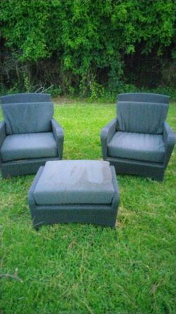 Two chairs and ottoman