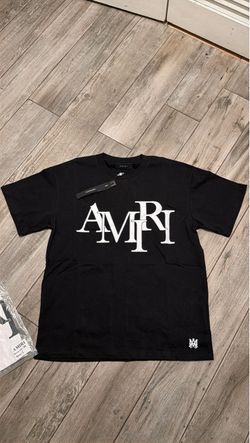 Amiri Staggered Logo Black T-Shirt