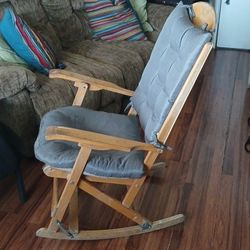Folding Rocking Chair With Cushions 