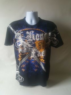 Attitude Gold men's black graphic short sleeve t-shirt size M