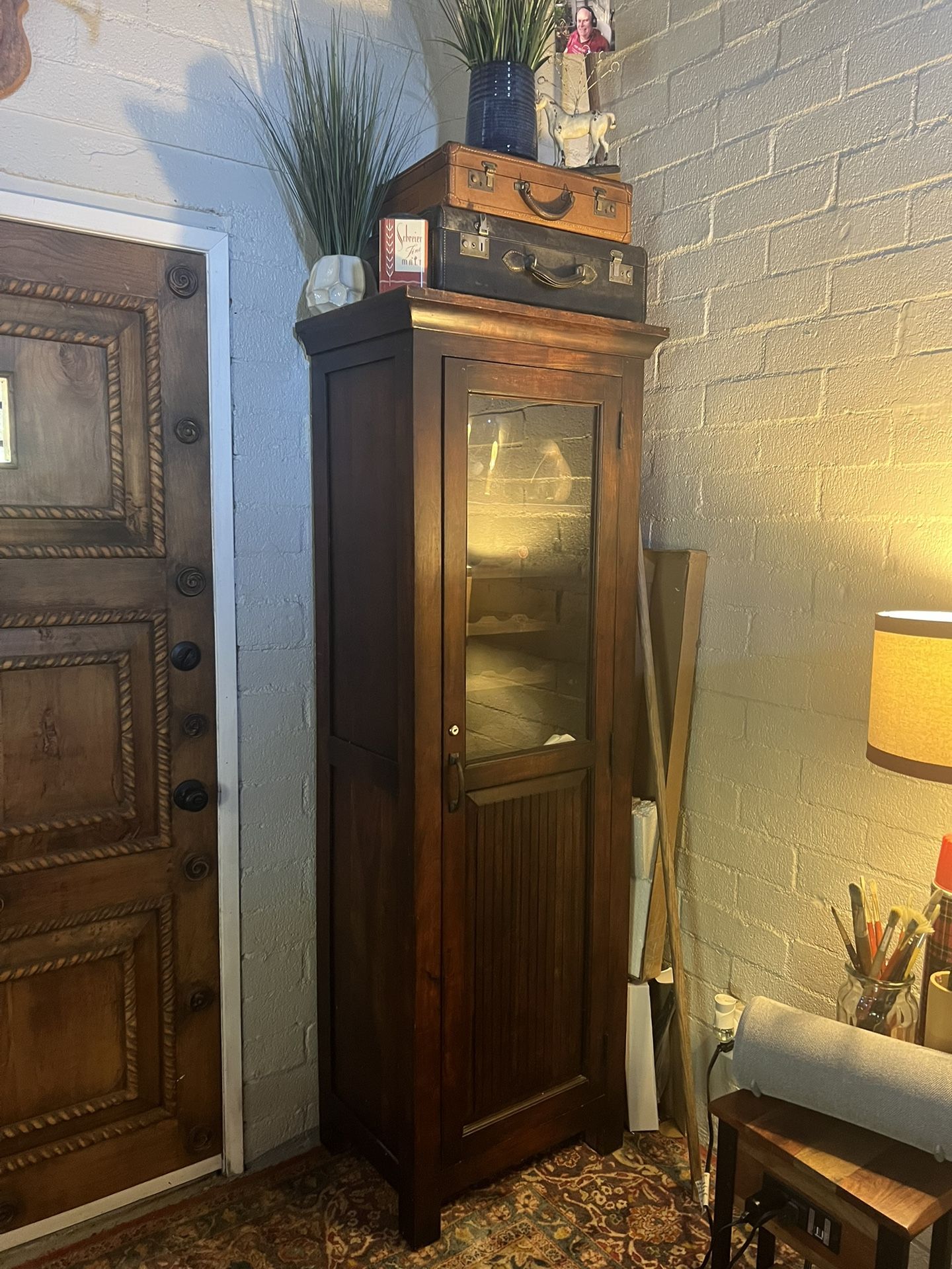 Crate And Barrel Cabinet (added Wine Storage)