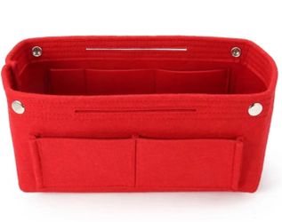 Insert Bag Felt Fabric Storage Pouch Case for Tote,Purse, Tote Bag (Color : Red)