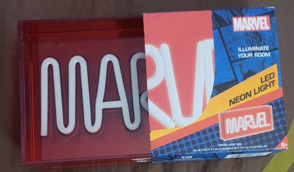 Marvel Red LED Neon Acrylic Lamp Box, 9" W x 5" H