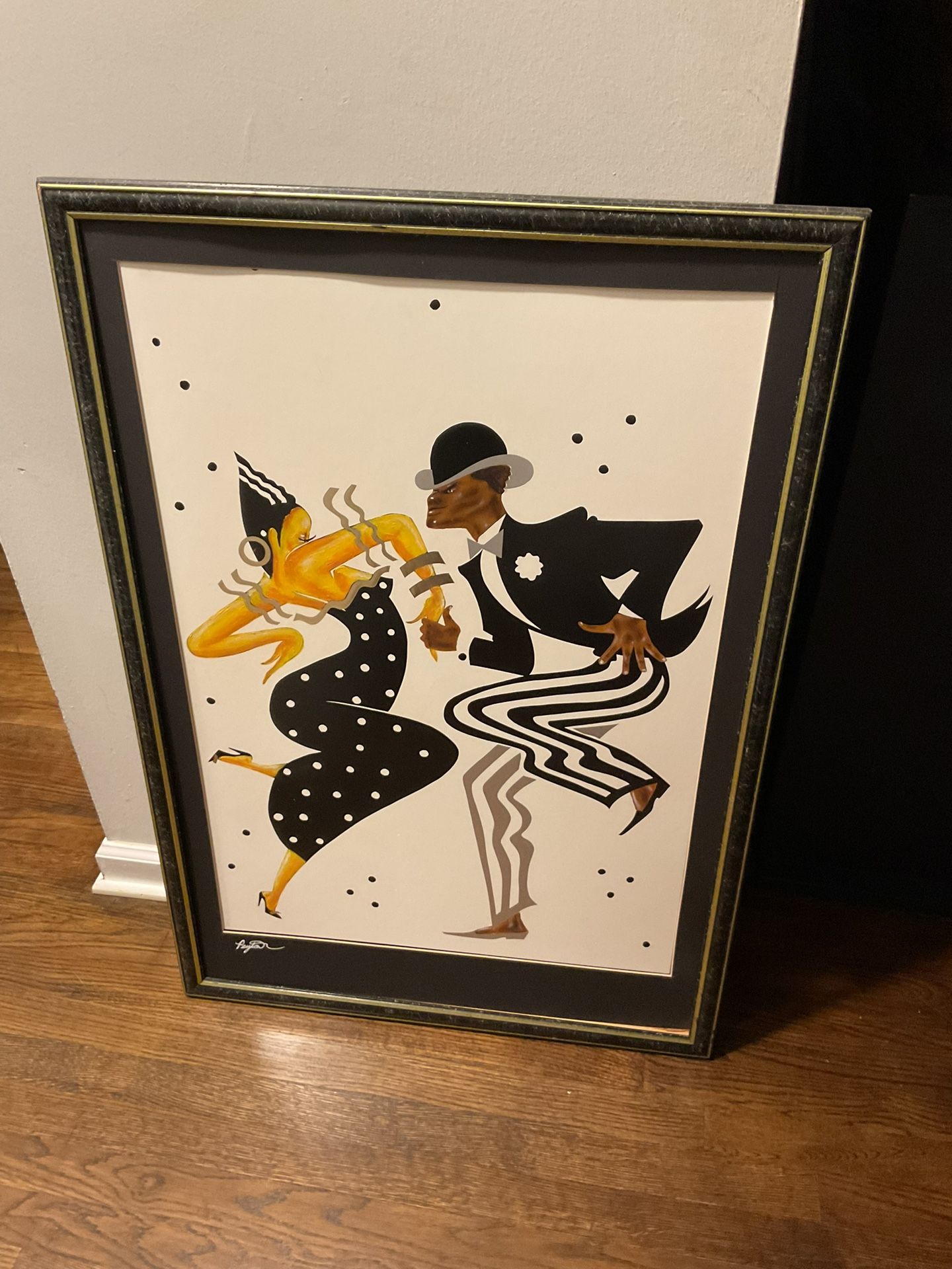 A Beautiful Picture Of A Black Couple Dancing And Enjoy Themselves (38” Long X 26” Wide) (NO SHIPPING)