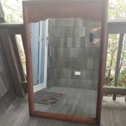 Vintage Oak bedroom mirror