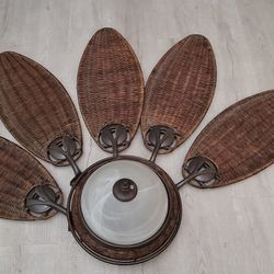 Bamboo Accent Ceiling Light Fan