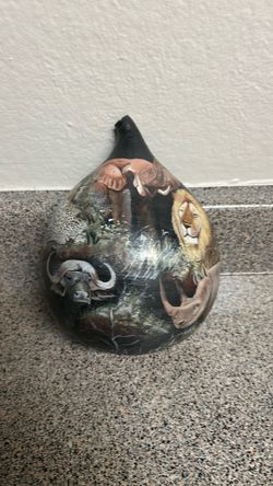 Vintage Hand-painted Art Gourd Wall Hanging
