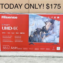 New Other Hisense 55” Class A6 Series Dolby Vision HDR 4K UHD Google Smart TV, 55A6H