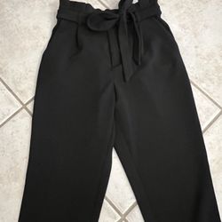 Black Paper Bag Pants