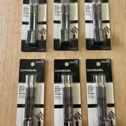 6 x COVERGIRL Easy Breezy Brow Fill + Define Brow Pencil 2pks 505 Rich Brown