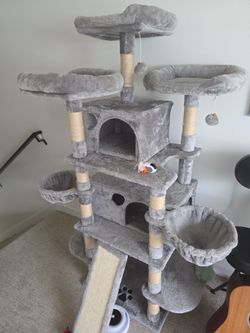 68 Inches Multi-Level Large Cat Tree for Large Kitties/Big Cat Tower with Condo/Cozy Plush ‌Pussycat Perches/Sisal Scratching Posts and Hammocks/Activ