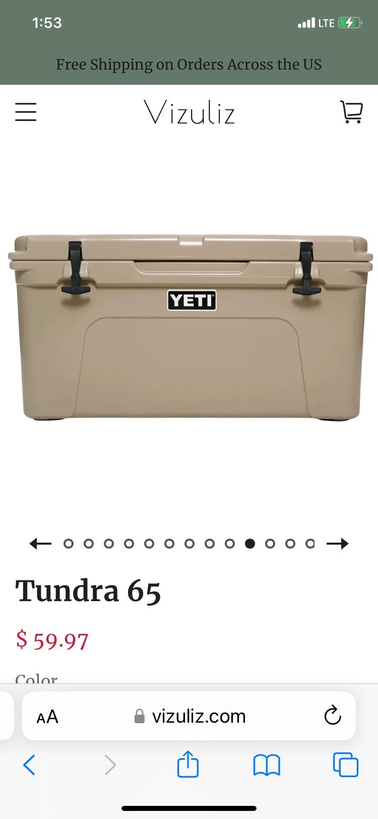 NEW Yeti Cooler 65 Tundra