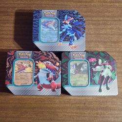 Pokemon Cards Paldea Partners Tins [Skeledirge ex], [Meowscarada ex], and [Quaquaval ex] 