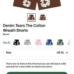 Denim Tears brown set (shorts/hoodie) size XL