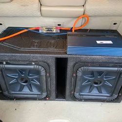 Kicker 10” Duel 2ohm subwoofers in a center ported box