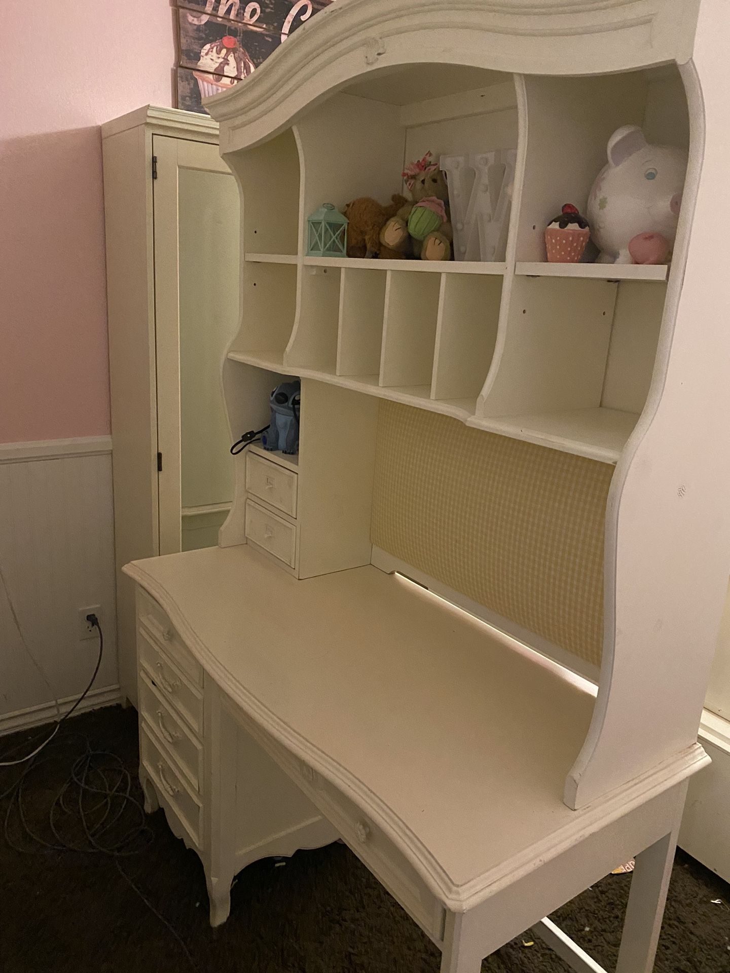 Large White Princess Desk