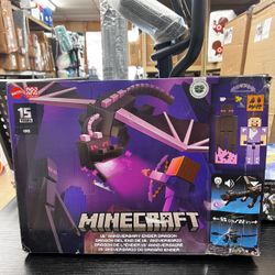 Minecraft Ender Dragon Action Figures Set, Lights, Sounds & Mist, Steve & Enderman 3.25-in Scale Figures, New in Box